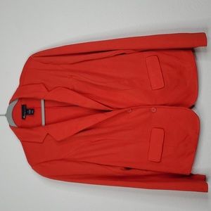 Lane Bryant Ponte Blazer Unlined Red Faux Pockets Stretch Career Womens 18